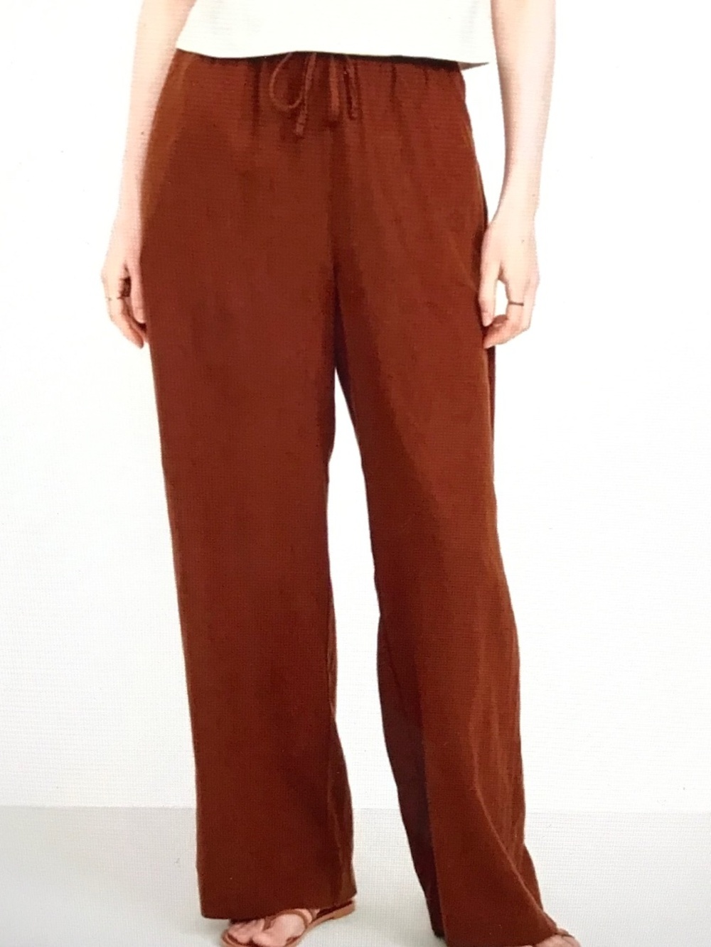 OLD NAVY Wide Leg Linen Pants Brown Women’s Plus Size XXL 2X 3X